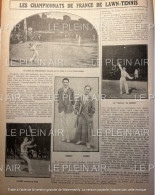 1911 LES CHAMPIONNATS DE FRANCE DE LAWN TENNIS À LA CROIX CATELAN - Revue Sportive " LE PLEIN AIR " - 1900 - 1949