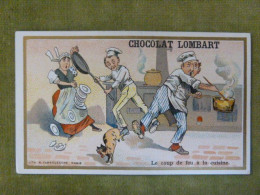 Le Coup De Feu à La Cuisine - Chocolat Lombart - Chromo Illustrée Humoristique - Lombart