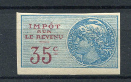 !!! FISCAL, IMPOT SUR LE REVENU N°96a NON DENTELE NEUF* SIGNE CALVES - Timbres