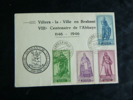 1946 737/740 Carte Souvenir Villers La Ville En Brabant 1146/1946 - Documenti Commemorativi