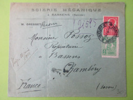 Marcophilie - Enveloppe - Scierie Mécanique à Bassens "Savoie" - Bugarest - Chambéry - 1922 - Storia Postale