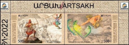 Artsakh 2022 "Europa.Epics & Legends"."Birth Of Vahagn Godoffire","King Hayk & Bel" 2v Zd Perforated Quality:100% - Armenië