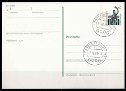 Postkarte 60  Mit Eingedruckter Marke + Stempel Frankfurt Am Main 19.10.1989 - Autres & Non Classés