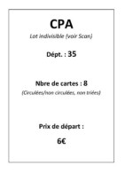 Lot CPA Département 35 - Autres & Non Classés