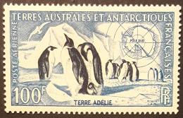 Timbre TAAF PA 3, Poste Aérienne 3, Manchots Empereurs, Sans Charnière, 100F - Unused Stamps