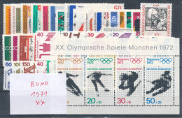 Bund Jahrgang 1971 ** Komplett Incl. C-D-Werten Mi. 40,- - Unused Stamps