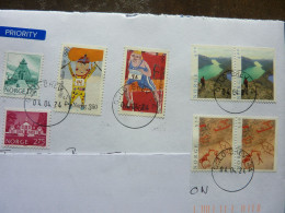 2024   8 Stamps Used On A Letter - Used Stamps
