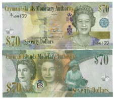 Cayman Islands 70 Dollars 2023 UNC "Panton/Scotland" Queen Elizabeth 70 Years - Cayman Islands