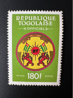Togo 1991 Mi. 7 180F Dienstmarke Service Officiel Drapeau Fahne Flag Armoiries Coat Of Arms - Togo (1960-...)