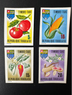 Togo 1969 Mi. 70 - 73B Timbre Taxe Portomarken Postage Due ND IMPERF Fruits Tomate Mais - Togo (1960-...)