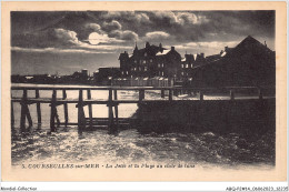 ABQP2-14-0119 - COURSEULLES-SUR-MER - La Jetee Et La Plage Au Clair De Lune - Courseulles-sur-Mer