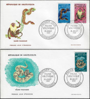 Haute-Volta 1966 Y&T 161 Et 167. 2 FDC. Serpents, Les Deux Timbres De Cette Série Avec De Telles Bestioles - Schlangen