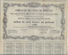 COMPAGNIE DES MINES DE MOUZAIAS -ALGERIE - MINES DE FER ET DE CUIVRE- ANNEE 1853 - Mines