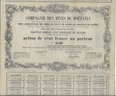 COMPAGNIE DES MINES DE MOUZAIAS -ALGERIE - MINES DE FER ET DE CUIVRE- ANNEE 1853 - Bergbau