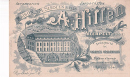 Carte Publicitaire Maison M. Slegten & Fils A Hillen Neerpelt Specialite De Cigares Hollandais Anvers 1894 - Werbepostkarten