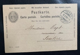 20353 - Entier Postal Carte 5c Noir Vevey 09.01.1899 Pour Le Sentier - Enteros Postales