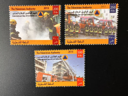 Palestine Palestinian 2013 Mi. 268 - 271 Internation Day Of Civil Defence Pompiers Firemen Feuerwehr Bombeiros - Camions