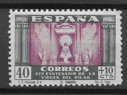 Spain 1940. Vg Del Pilar 40+10 Cts Ed 893 (**) - Ungebraucht