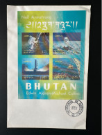 Bhutan 1969 Mi. Bl. 34 FDC Premier Jour 3D Moon Landing Lune Mondlandung Apollo 11 - Bhoutan