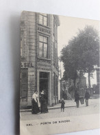 HAL HALLE PORTE DE NINOVE AUBERGE CAFÉ RESTAURANT J. DEWEER VERCRUYSSE VERZONDEN 1909 - Halle