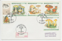 Registered Cover / Postmark Belgium 1991 Mushroom - Funghi