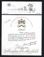 Etiquette Vin Chateau Mouton Rothschild 1950 Illustration De George Arnulf - Bordeaux