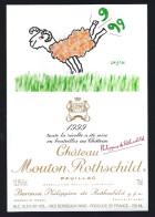 Etiquette Vin Chateau Mouton Rothschild 1999 Illustration De Savignac - Bordeaux