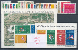 Bund Jahrgang 1972 ** Komplett Mi. 32,- - Unused Stamps