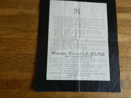 GILLY +CHATELINEAU :FAIR PART DE DECE DE CATHERINE LEJEUNE EPOUSE VICTOR LEJEUNE 1868-1930 - Décès