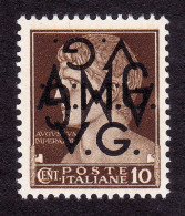 ITALY VENEZIA GIULIA AMG VG 10 CENT. Sa #1F, ERROR DOUBLE OVERPRINT ONE INVERTED MNH - Zonder Classificatie