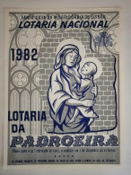 Loterie Notre-Dame Patronne Du Portugal Avis Officiel Affiche 1982 Loteria Lottery  Virgin Mary Official Notice Poster - Billetes De Lotería