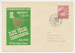 Cover / Postmark Czechoslovakia 1947 Motor Race - Motorbikes