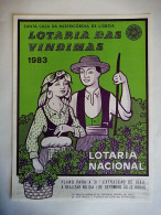 Portugal Loterie Vendages Vin Avis Officiel Affiche 1983 Loteria Lottery Grape Harvest Wine Official Notice Poster - Lottery Tickets