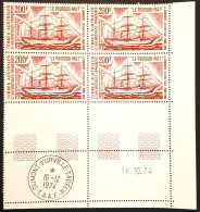 TAAF BLOC DE 4 Coin Daté, Bateau Charcot Le Pourquoi Pas?, PA N°39, Sans Charnière, Avec TAD Terre Adélie - Unused Stamps