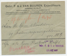 Delft - Nootdorp 1920 - Begeleidingsvrachtbrief - Sin Clasificación