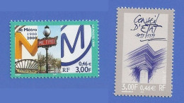 FRANCE 3292 + 3293 NEUFS ** CENTENAIRE DU MÉTRO PARISIEN + BICENTENAIRE DU CONSEIL D'ÉTAT - Unused Stamps