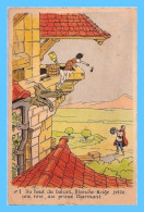 CP Disney - Blanche Neige - No 1 Du Haut Du Balcon Blanche Neige Jette Une Rose Au Prince Charmant - Autres & Non Classés