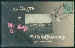 Varese Portovaltravaglia Battello Saluti Da Foto Cartolina QK3543 - Varese