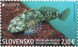 Slovakia - 2024 - Europa CEPT - Underwater Flora - Alpine Bullhead Fish - Mint Stamp - Nuovi