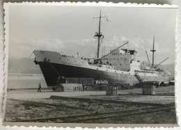 Photo Ancienne - Snapshot - Bateau CHARLES PLUMIER Cargo Tanker - Port - Militaire - Bateaux