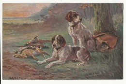 210 - Scène De Chasse - Chiens Et Gibier - Hunde