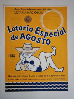 Portugal Loterie  Ête Avis Officiel Affiche 1983 Loteria Lottery Summer Official Notice Poster - Lottery Tickets