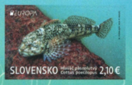 Slovakia - 2024 - Europa CEPT - Underwater Flora And Fauna - Alpine Bullhead Fish - Mint Booklet Stamp - Nuovi