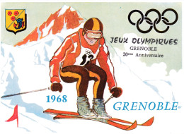 ILLUSTRATEURS - 5 CPM - ILLUSTRATEURS 3 SIGNEES De Quetier - JEUX OLYMPIQUES GRENOBLE 1968 - 20e Anniversaire - 20-04-24 - Sonstige & Ohne Zuordnung