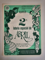 Portugal Loterie Avril Avis Officiel Affiche 1983 Loteria Lottery April Official Notice Poster - Billetes De Lotería