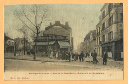 0054  CPA   BOULOGNE-SUR-SEINE  Rue De La Saussière Et Bd De Strasbourg - Magasin APPROVISIONNEMENT GENERAL  Billard +++ - Boulogne Billancourt