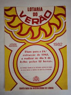 Portugal Loterie  Ête Avis Officiel Affiche 1982 Loteria Lottery Summer Official Notice Poster - Billetes De Lotería