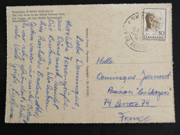 DANEMARK DANMARK AVEC YT 488 70e ANNIVERSAIRE DU ROI - REBILD NATIONAL PARK - Storia Postale