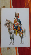 CPM MILITAIRE GRADE A CHEVAL CAVALERIE EPOQUE 1760 OFFICIER EN PARADE PRUSSE  HUSSARD REGIMENT - Regiments