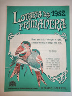 Portugal Loterie Printemps Oiseau Avis Officiel Affiche 1982 Loteria Lottery Spring Birds Official Notice Poster - Lottery Tickets